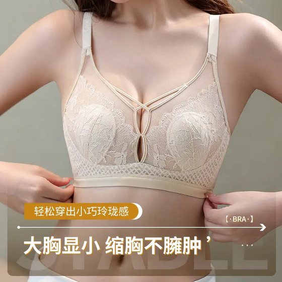 Rabbit ear underwear for women with thin, large breasts, small summer traceless adjustment and gathering, no steel rings, anti-sagging bra
Rabbit ear underwear for women with thin, large breasts, small summer traceless adjustment and gathering, no steel rings, anti-sagging bra