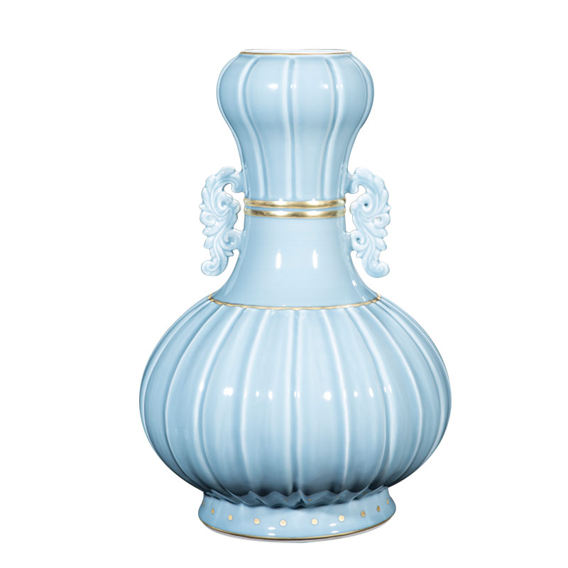 Better sealed up with porcelain of jingdezhen ceramic big vase garlic furnishing articles blue bottle of home sitting room archaize porcelain ornaments