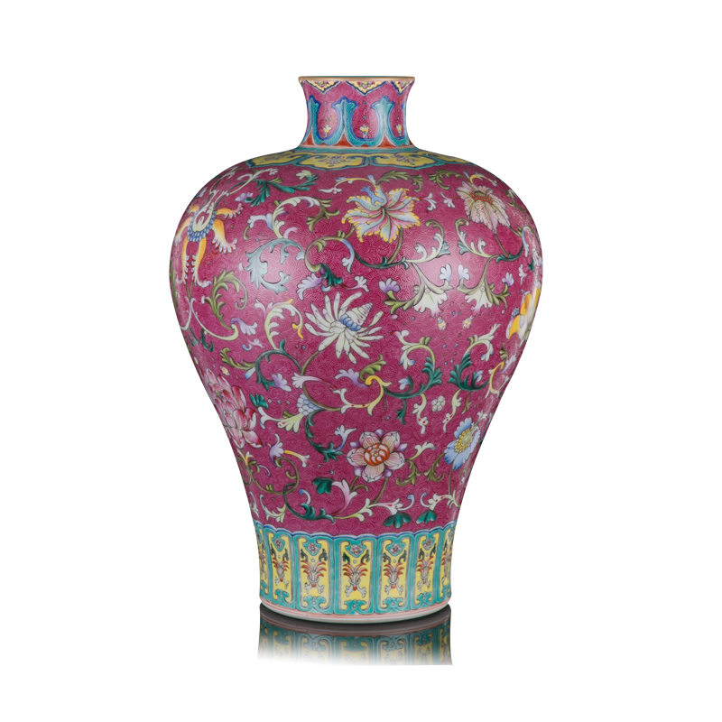 Better sealed up with archaize carmine pastel big vase home furnishing articles ceramic home sitting room adornment mei bottle by hand