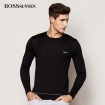 BOSSsunwen BOSSsunwen 2020 spring casual long-sleeved base sweater mens round neck wool sweater