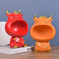 Zhaocai Niu year ornaments porch key storage TV cabinet housewarming opening wedding gift to newcomer bride best friend