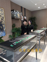 Stainless steel jade jade pendant display cabinet Jewelry display cabinet Cartier glass counter Beijing custom