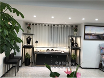 Jewelry display cabinet Stainless steel pearl jewelry silver jewelry display cabinet High-grade display table Metal glass counter custom