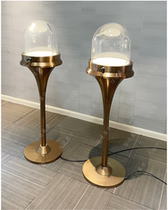 Stainless steel jewelry display cabinet boutique round dust cover emerald pearl necklace exhibition cabinet transparent glass cabinet