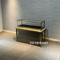 High-end shopping mall glass counter new light luxury jewelry jewelry jade display cabinet stainless steel diamond watch exhibition cabinet