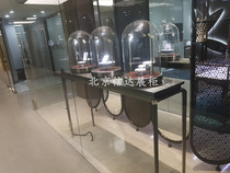 Round glass dust cover Jewelry booth stainless steel glass cover display counter Beijing custom