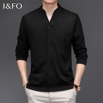 2021 spring and autumn new Hong Kong fashion brand V-neck long-sleeved T-shirt mens youth Korean version of the personality handsome trend t-shirt