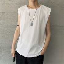 Summer sleeveless T-shirt men loose Tide brand Hip Hop Street solid color basketball sports vest waistcoat ins men mens body shirt