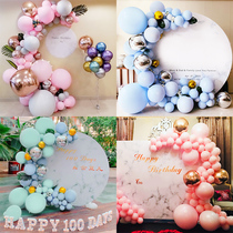 Macaron balloon chain opening arch birthday party background wall 100-day banquet KT board wedding room decoration layout
