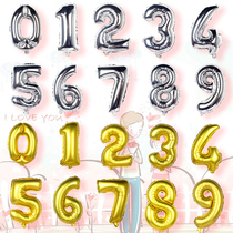 16 inch gold silver digital aluminum balloon holiday wedding arrangement birthday celebration decoration supplies graduation happy