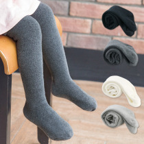Girls padded pantyhose winter baby girl with velvet pantyhose cotton dance bottoming socks children's white terry socks