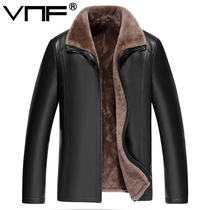 Haining 2019 leather leather mens fur one sheep leather coat thick jacket Father Winter