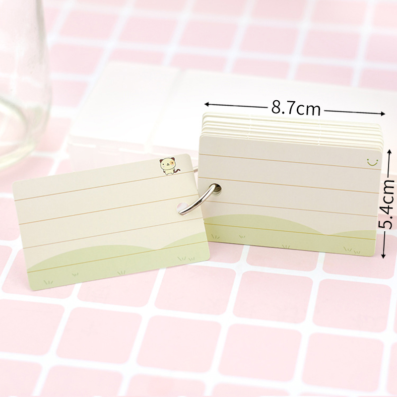 200 bule-type word cards loose-leaf cards portable small cards for children small fresh korean blank english four-line three-grid hard card paper special vocabulary cards for college students entrance examination