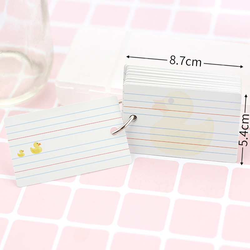 200 bule-type word cards loose-leaf cards portable small cards for children small fresh korean blank english four-line three-grid hard card paper special vocabulary cards for college students entrance examination