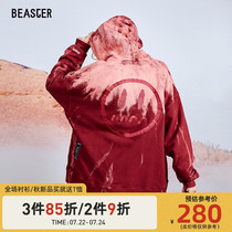 BEASTER little devil grimace couple autumn two-color tie-dye gradient hooded sweater mens fashion brand loose hoodie