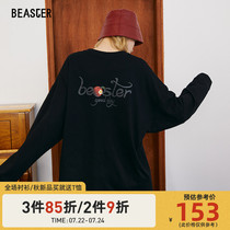BEASTER GoodDay little devil smiley long-sleeved top new pop printing spring and autumn loose hip-hop T-shirt