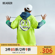 BEASTER little devil grimace couple sweater early autumn mens autumn contrast color hoodie loose round neck fake two pieces