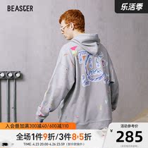 BEASTER Little Devil Ghost Face Oil Painting Sweatshirt Early Spring Retro Butterfly Printed Tide Loot Casual Even Hoodie