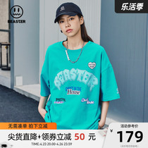 BEASTER Street Wear Jr. Devils Face English letter T-shirt hip hop Guochao short sleeve blouse