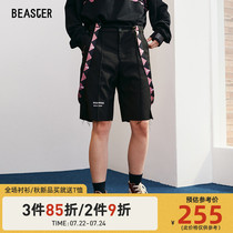 BEASTER GoodDay Little devil Smiley suit pants detachable strap vintage stretch suit shorts Autumn