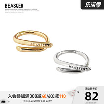 BEASTER Little Devil Ghost Face Ring National Tide Card Minimalist Fashion Personality Lukewarm Wins HIP HOP RETRO RING