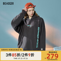BEASTER autumn new hip-hop fashion brand couple sweater male printing embroidery hooded pullover pop jacket