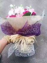 Flower shop supplies Jacquard net flower wrapping paper material gauze hard textile bouquet art cartoon paper