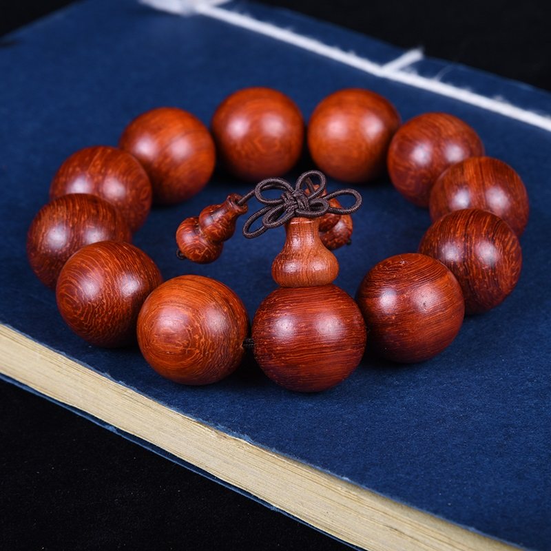 玄同巴西红花梨手串精工小孔花梨木佛珠2.0流行男女款手饰念珠