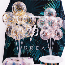 Birthday party balloon column decoration balloon tree ins transparent sequin table floating bobo ball children's venue layout