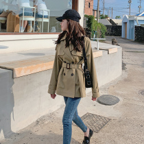 Short windbreaker female small coat 150cm autumn 2021 new Korean version of loose Hepburn students Joker