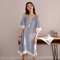 VIRRI CIAGA good to see CHAO White imported striped lace strapless sexy nightgown female summer thin