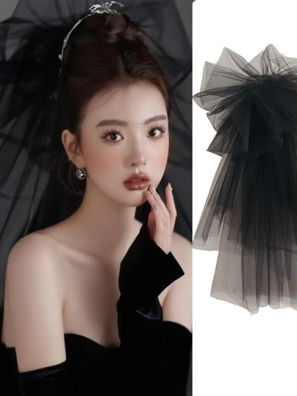 클라우드 횡단 원사 푹신한 원사 신부 스타일링 베일 머리 장식 검은 머리 액세서리 웨딩 액세서리 사진 스튜디오 여행 사진 클라우드 횡단 원사 푹신한 원사 신부 스타일링 베일 머리 장식 검은 머리 액세서리 웨딩 액세서리 사진 스튜디오 여행 사진