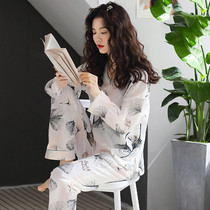 Cotton pajamas womens summer thin short sleeve Capri pants spring and autumn Korean version of loose can wear Fashion Home suit