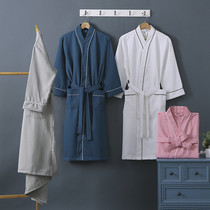 Sleeping Robe Woman Summer Pure Cotton Waffag Water Suction Speed Dry Men Five Stars Hotel Towel Bath Clothes Spring Autumn Couple Bath Robes