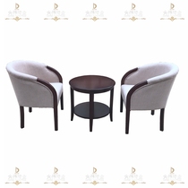Solid Wood Hotel Enclosed Chair Sales Office Negotiation Chair Single Casual Balcony Chair Guest House Light Lavish Circle Chair Three Sets