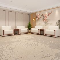 Reception Room VIP Meeting Business Office Sofa Genuine Leather Brief Modern Guest Sofa Tea Table Suit Combination