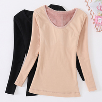 Plus velvet padded warm underwear womens long sleeves winter New plus size ladies tight seamless body top