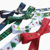 2 5cm hot gold letter Christmas silk with holiday gift decoration satin with handmade DIY haircut butterfly knot material