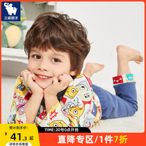 Children's home clothes Boys' pajamas Pure cotton Spring and Autumn Boys' home clothes Thin baby home suits air-conditioned clothes