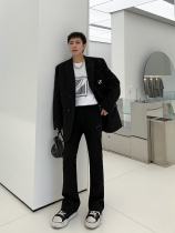 20 autumn new Korean version trend black trousers mens loose and simple sports and leisure all-match mopping pants