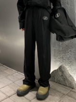 KKK WE11DONE pants plastic brand wide-leg pants drape straight casual all-match kkk welldone trousers men