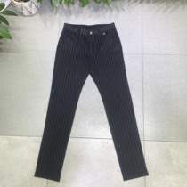 Hong Kong 2021 autumn new mens striped trousers business formal slim stretch non-iron casual suit trousers