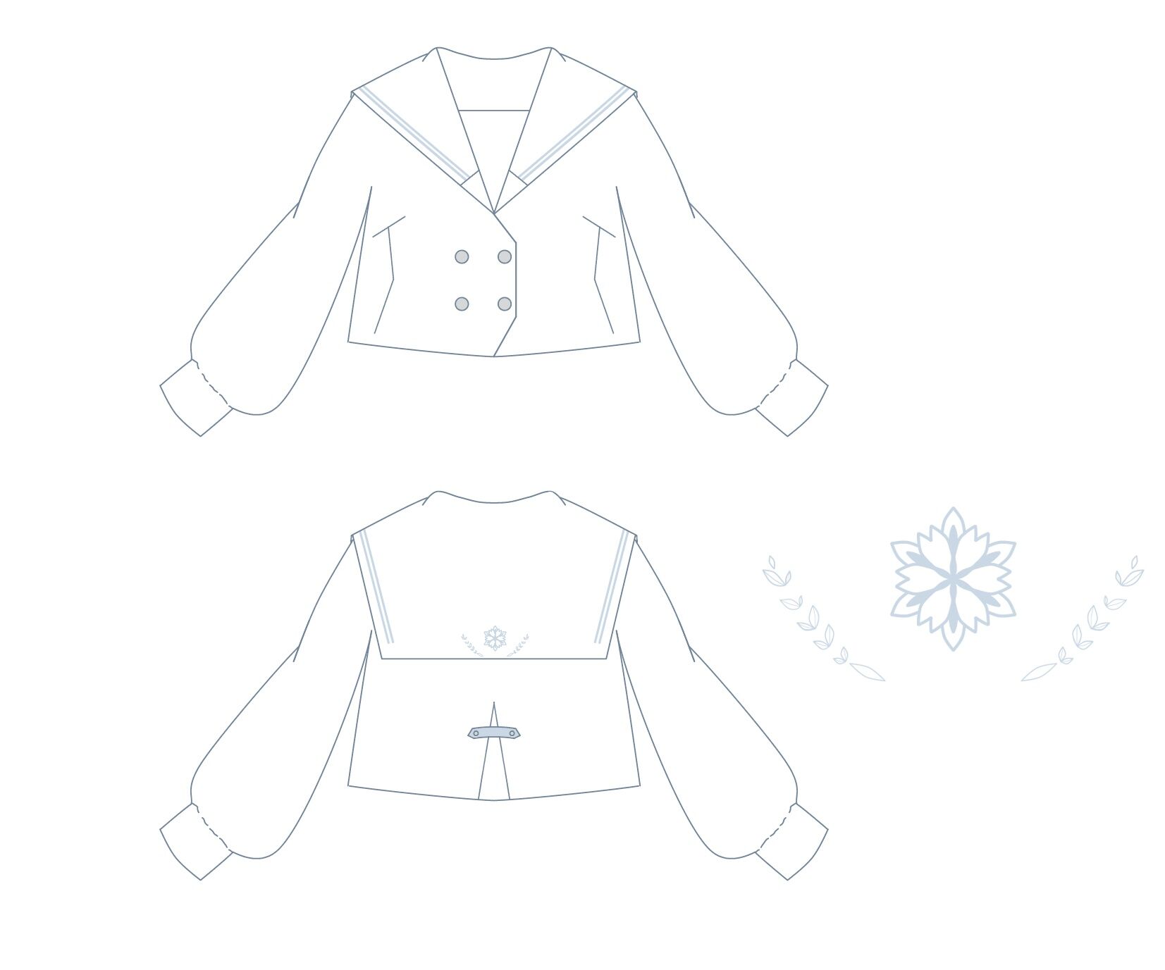 【收藏】【盛晔中】原创设计正统jk制服日制襟线刺绣水手服中间服