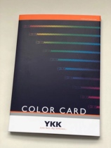 2017 New Original Japanese YKK zipper color card 582 color zipper industry professional color card