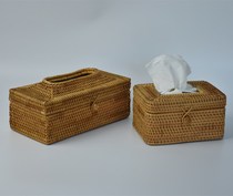 Vietnam rattan tissue box food paper tube paper box hand-made desktop paper tissue storage box