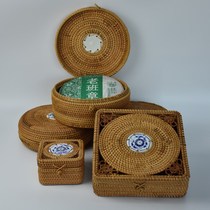 Vietnam autumn rattan tea cake box creative storage box Puer tea cake box tea box tea ceremony zero match