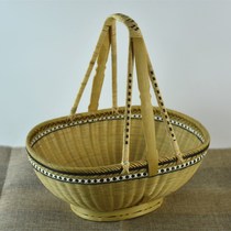 Bamboo Products Bamboo Refined Basket Shopping Basket Bamboo basket Handle Bamboo storage basket Egg Basket Fruit Basket