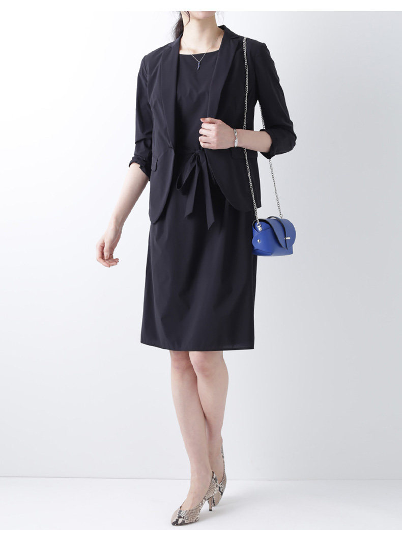 连衣裙女通勤休闲系带收腰中裙452161 newyorker纽约克