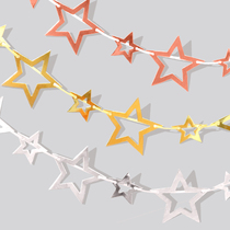 Creative Hollowed-out Stars Pull Flowers Hanging Accessories Tennis Red Kindergarten School Mall Background 100 Hitch Hanging Decoration Party Decorations