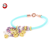 Yudu gold and silver coil pineapple knot button pineapple buckle bracelet handmade DIY jewelry material red rope accessories